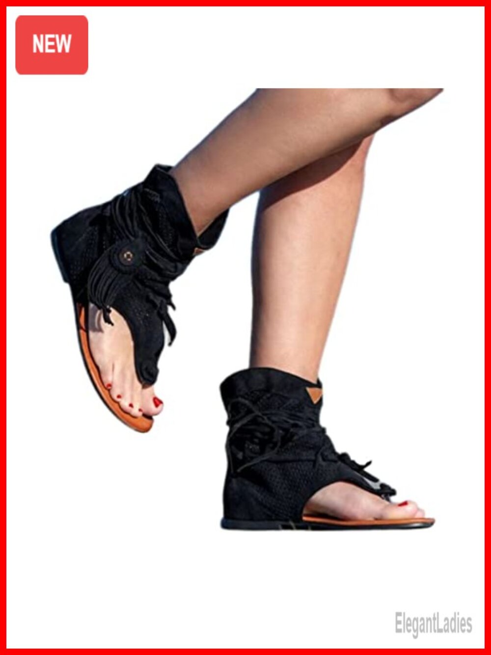 Flat Tassel Gladiator Sandals for Women Casual Summer Bohemian Back Strappy